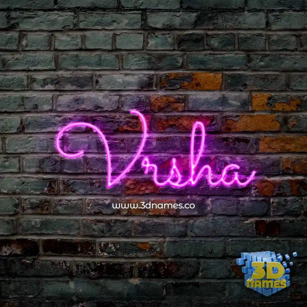 vrsha in Pink Neon style - 3D name wallpaper