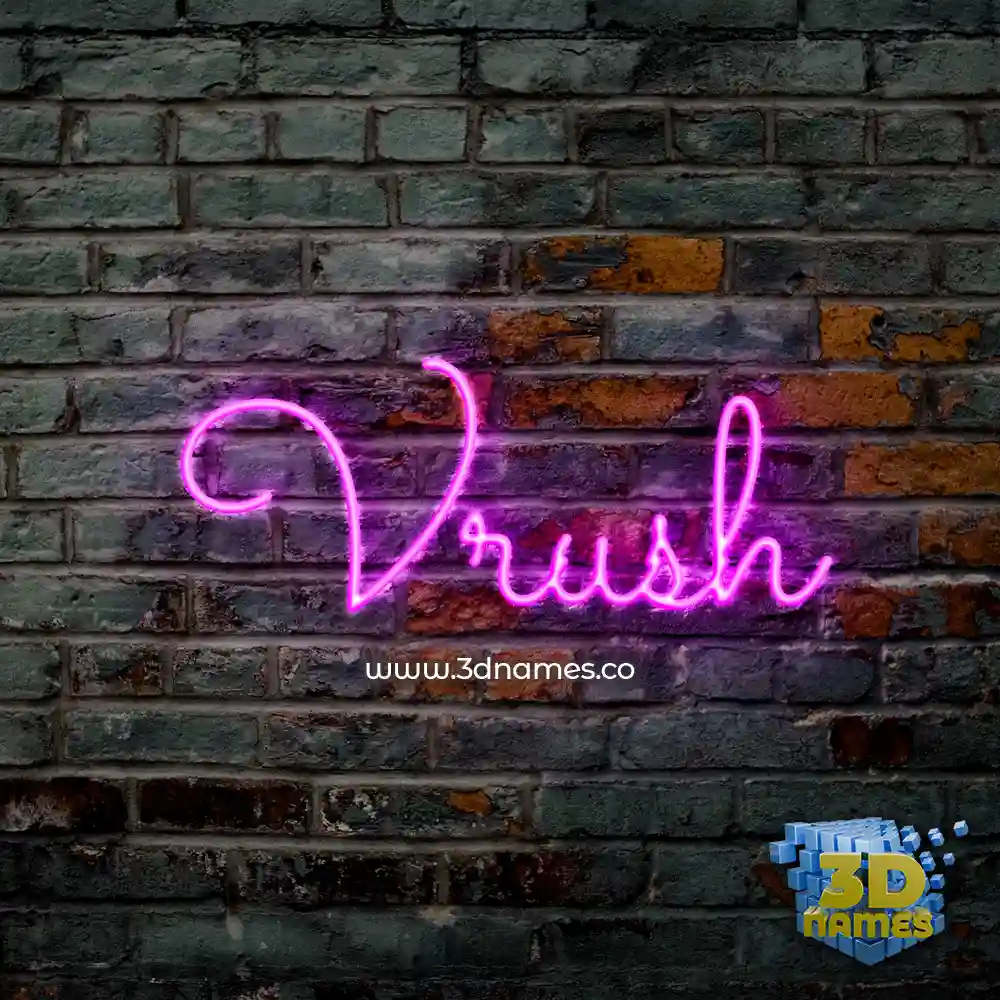 vrush in Pink Neon style - 3D name wallpaper