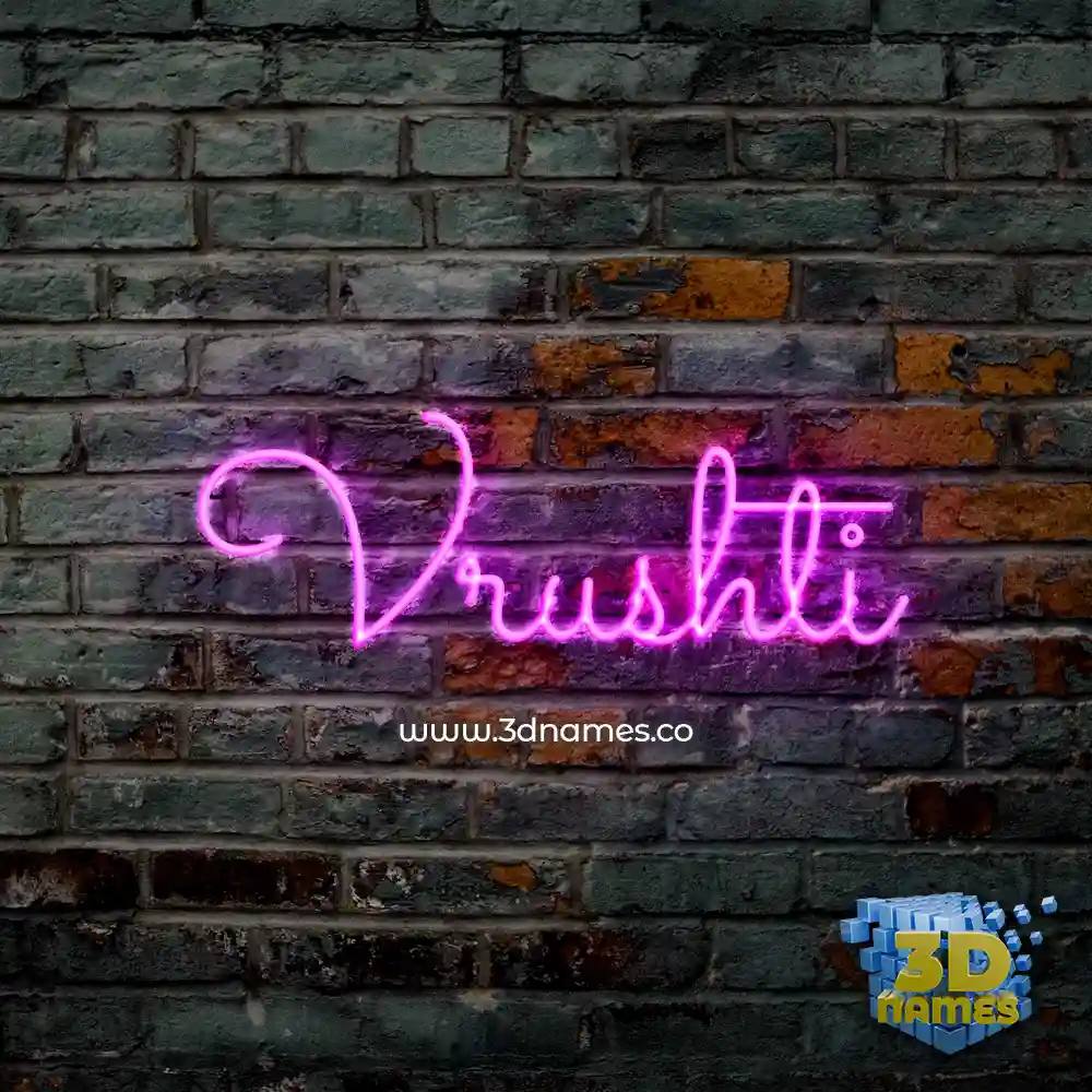 vrushti in Pink Neon style - 3D name wallpaper
