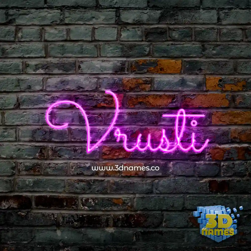 vrusti in Pink Neon style - 3D name wallpaper