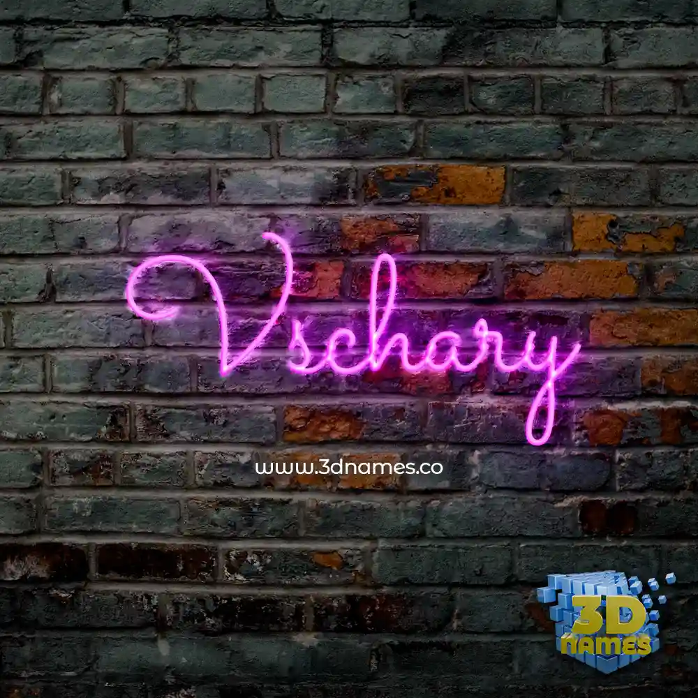 vschary in Pink Neon style - 3D name wallpaper