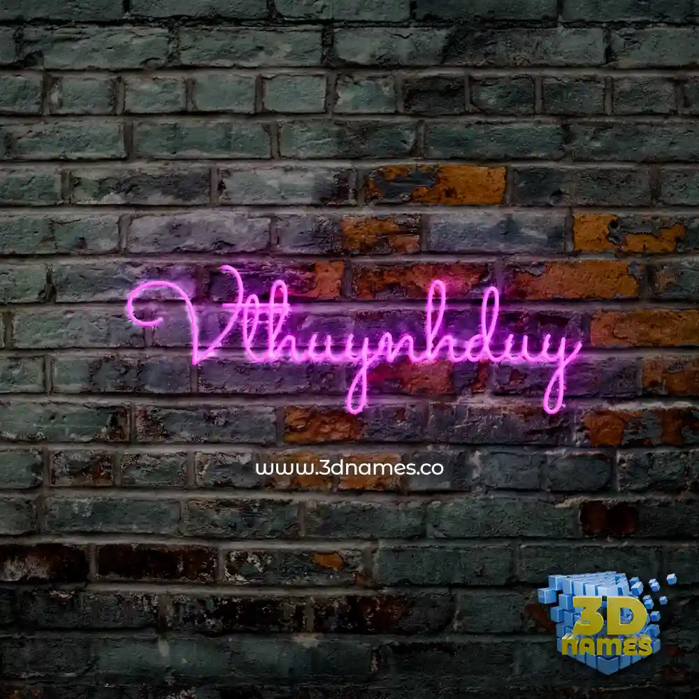 vthuynhduy in Pink Neon style - 3D name wallpaper