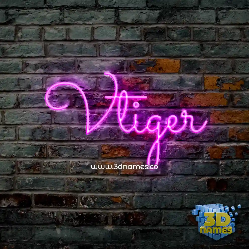 vtiger in Pink Neon style - 3D name wallpaper