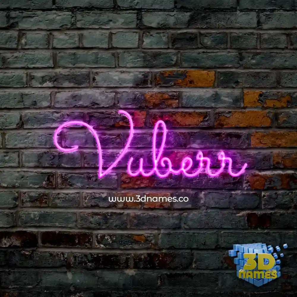 vuberr in Pink Neon style - 3D name wallpaper