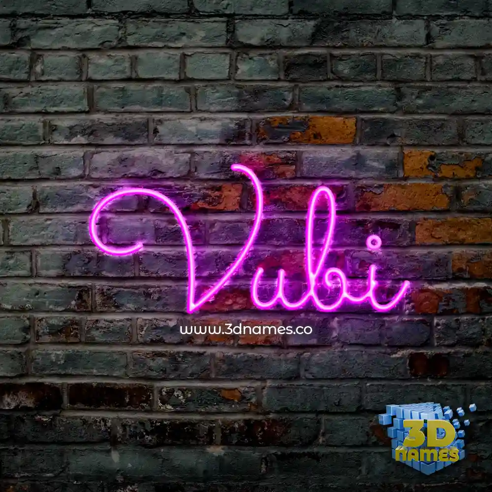 vubi in Pink Neon style - 3D name wallpaper