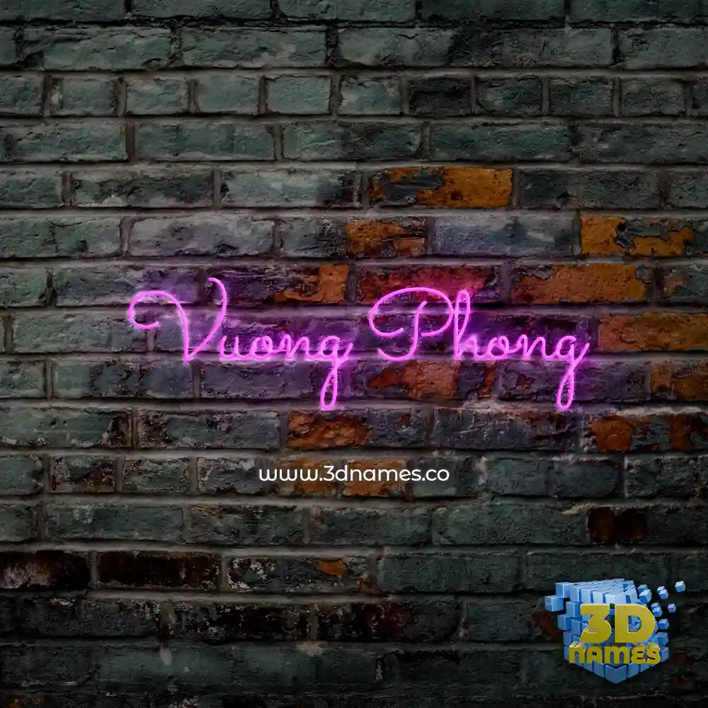 vuong phong in Pink Neon style - 3D name wallpaper