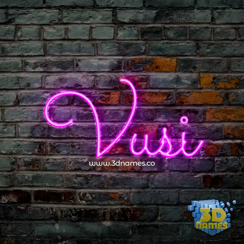 vusi in Pink Neon style - 3D name wallpaper