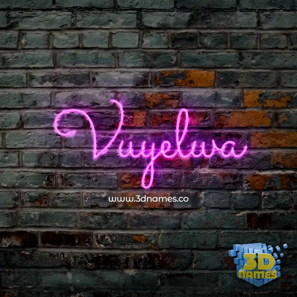 vuyelwa in Pink Neon style - 3D name wallpaper