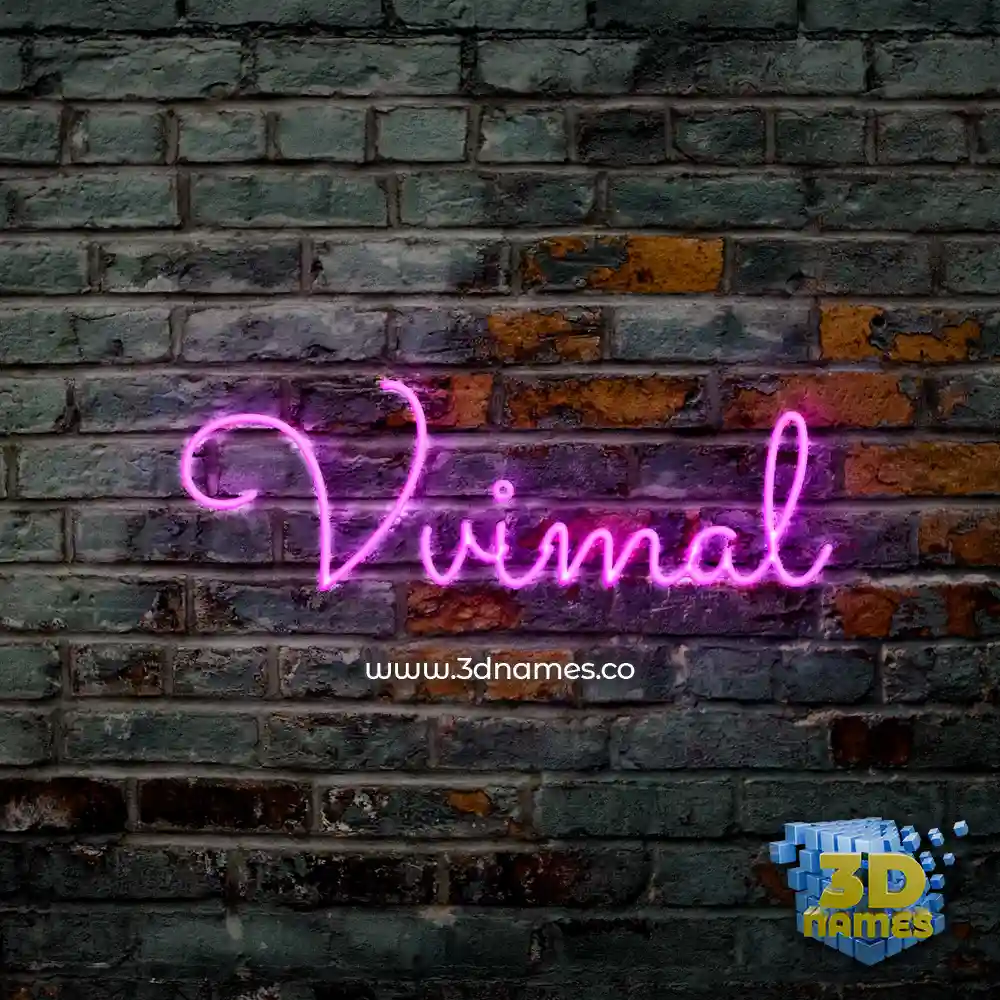 vvimal in Pink Neon style - 3D name wallpaper