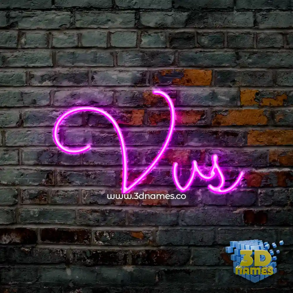 vvs in Pink Neon style - 3D name wallpaper