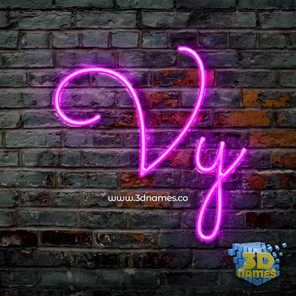 vy in Pink Neon style - 3D name wallpaper