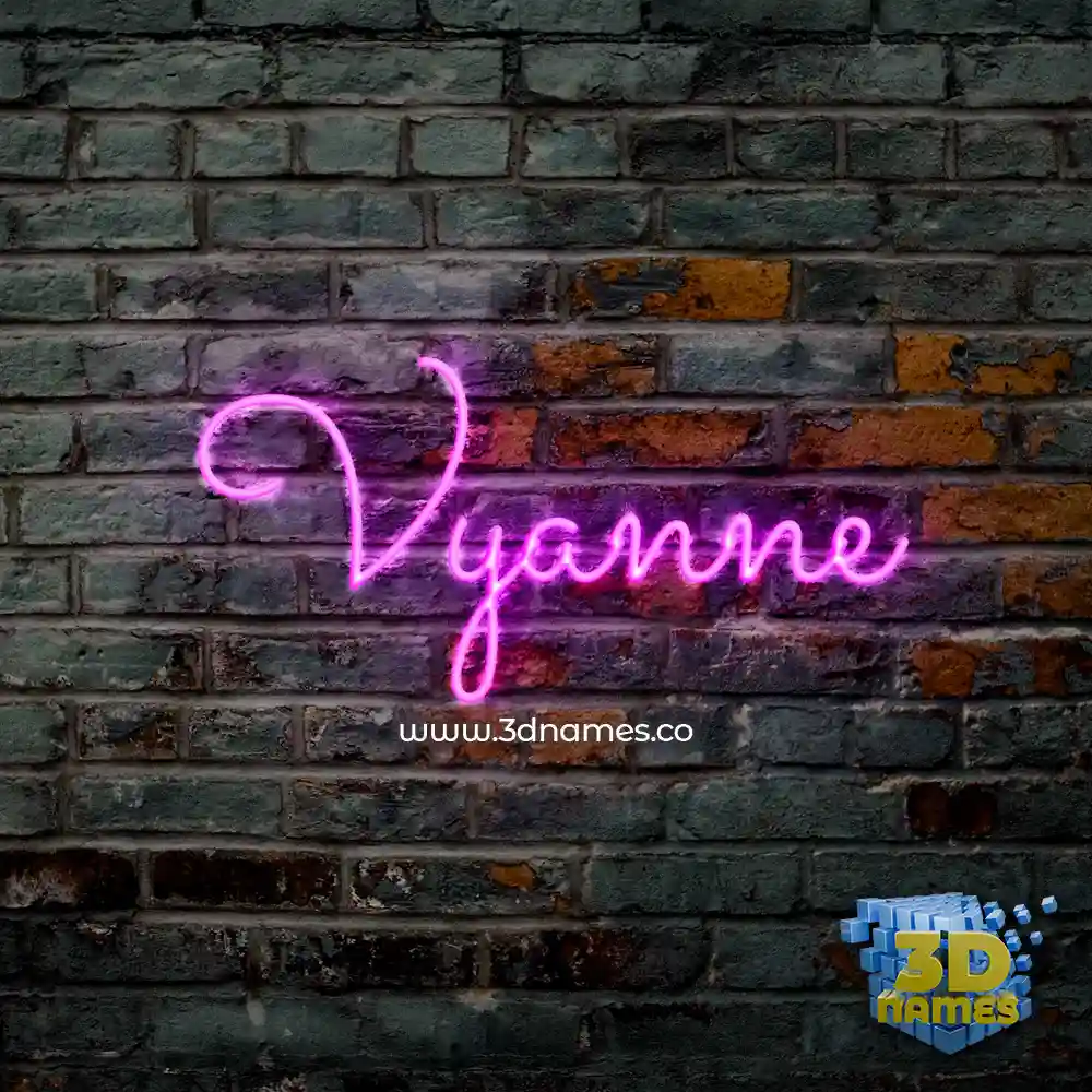 vyanne in Pink Neon style - 3D name wallpaper
