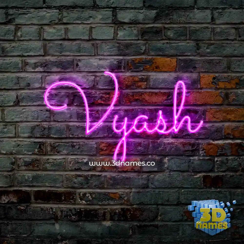 vyash in Pink Neon style - 3D name wallpaper