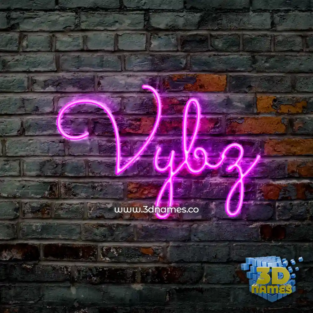 vybz in Pink Neon style - 3D name wallpaper