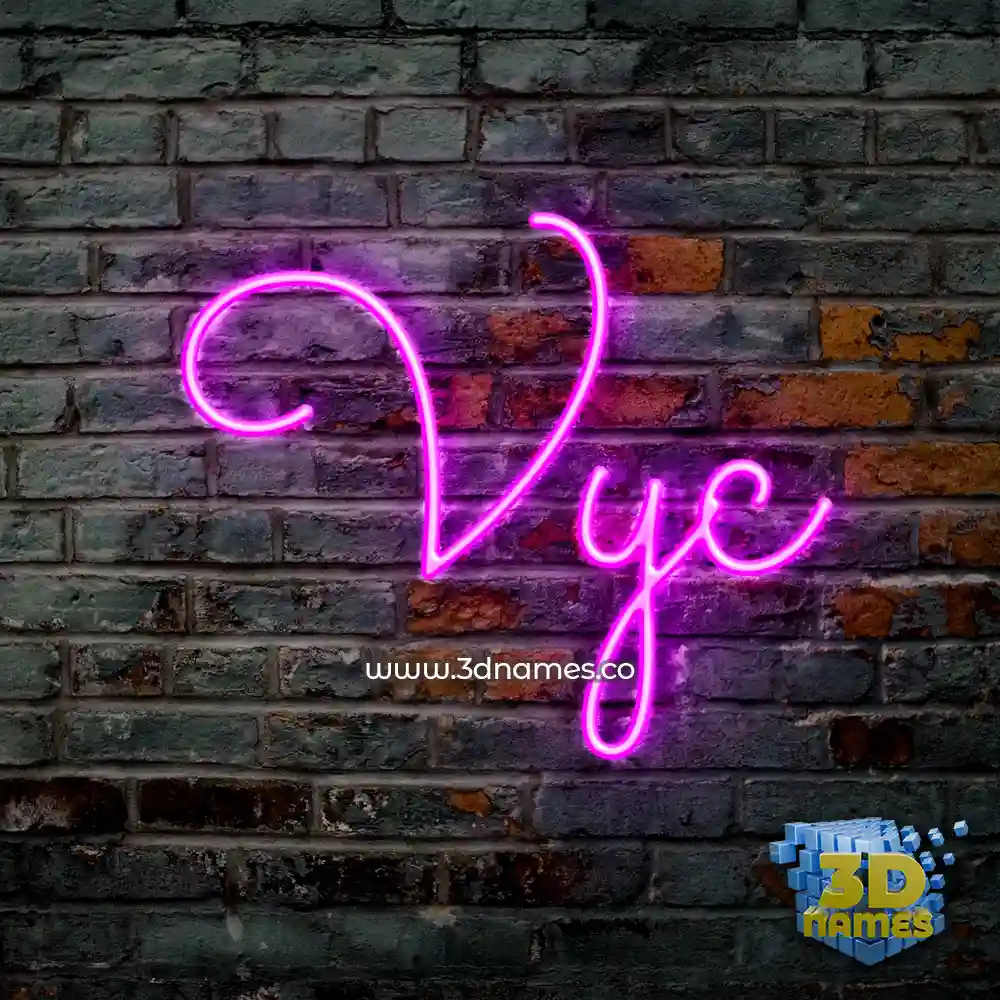 vyc in Pink Neon style - 3D name wallpaper