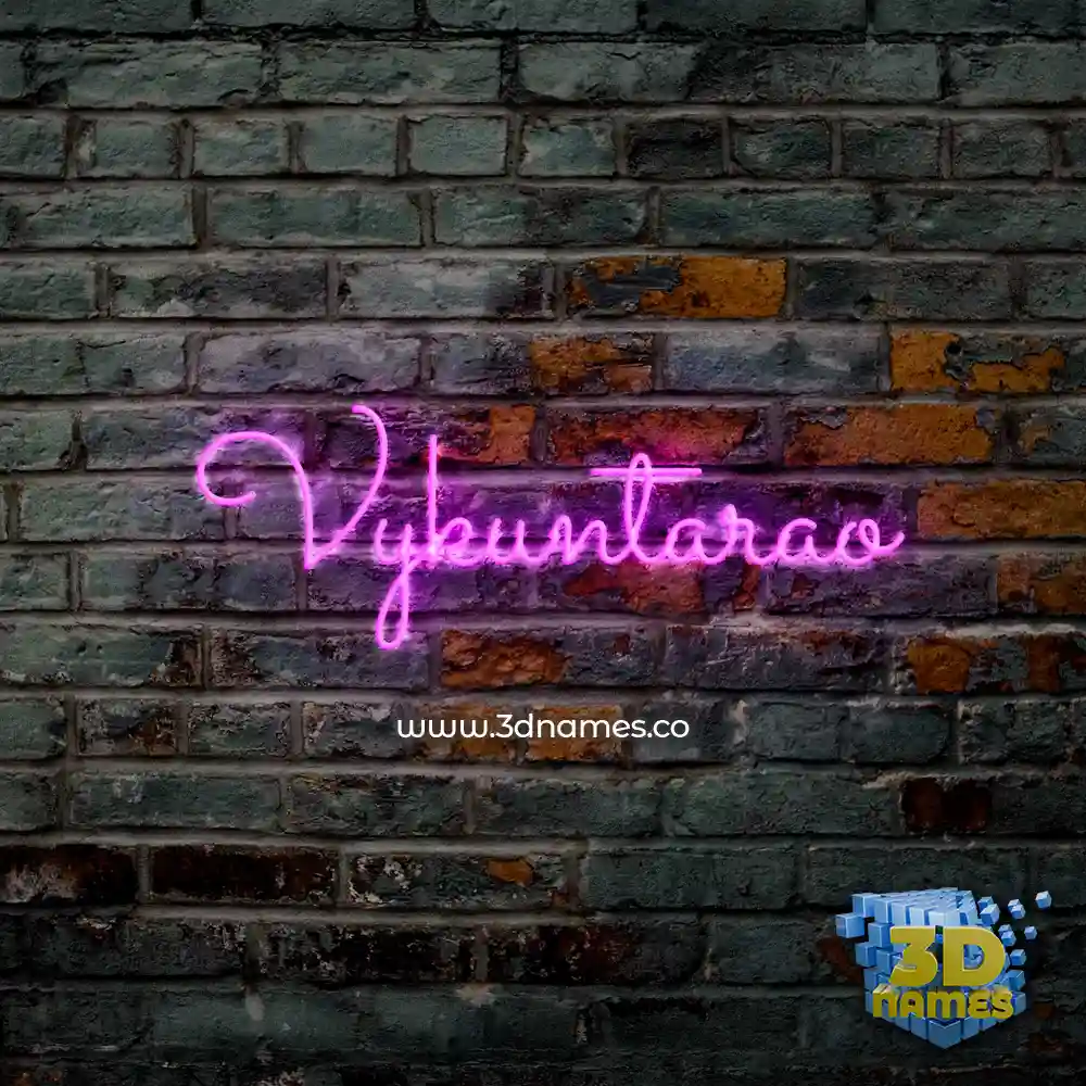 vykuntarao in Pink Neon style - 3D name wallpaper