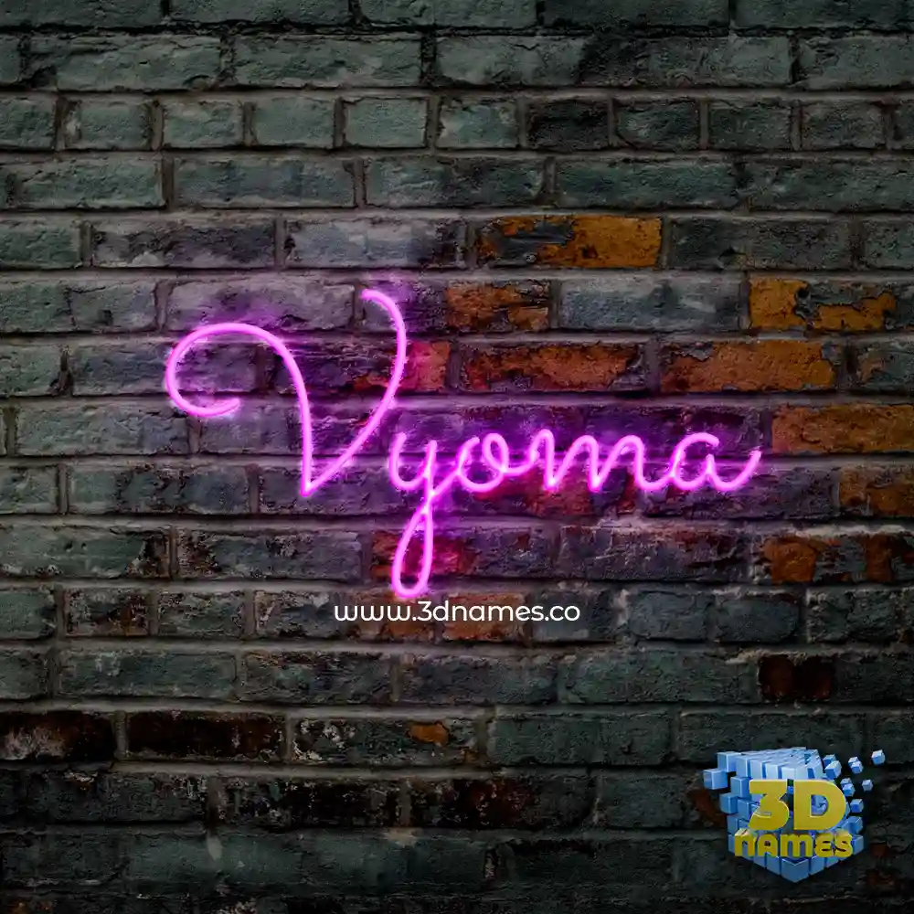 vyoma in Pink Neon style - 3D name wallpaper