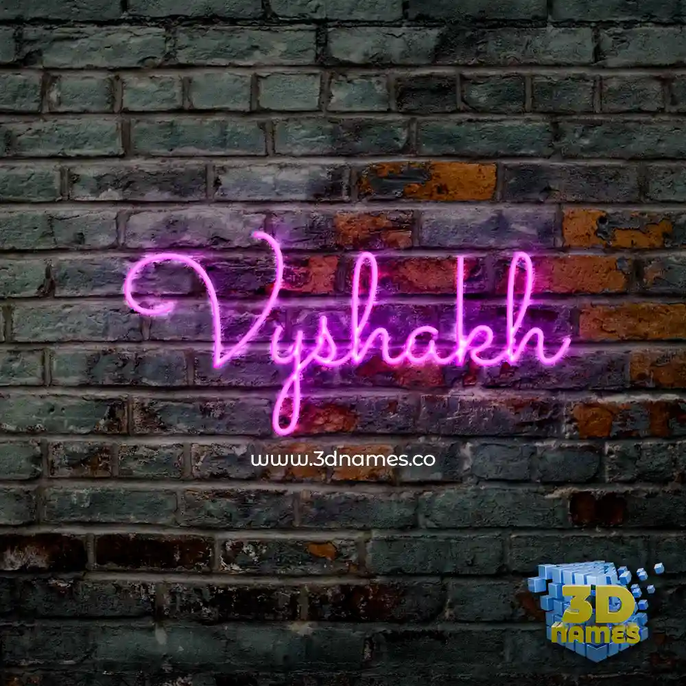 vyshakh in Pink Neon style - 3D name wallpaper