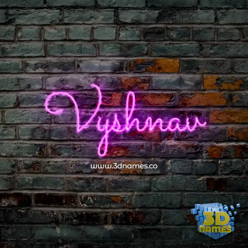 vyshnav in Pink Neon style - 3D name wallpaper