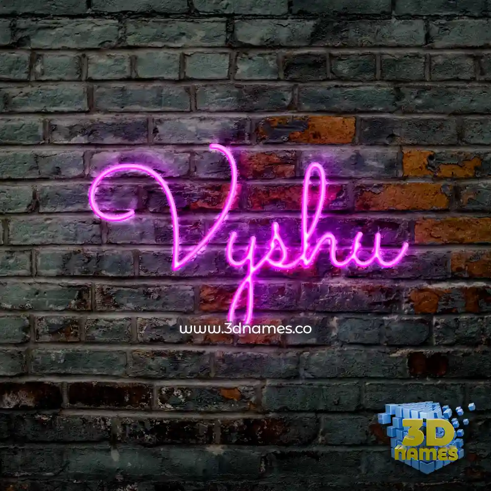 vyshu in Pink Neon style - 3D name wallpaper