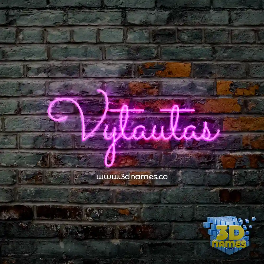 vytautas in Pink Neon style - 3D name wallpaper