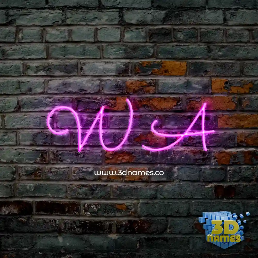 w a in Pink Neon style - 3D name wallpaper