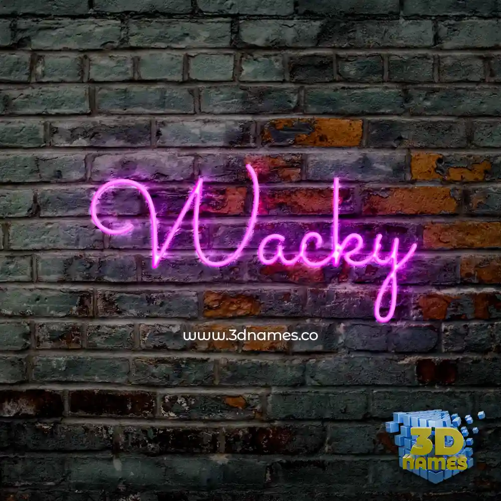 wacky in Pink Neon style - 3D name wallpaper