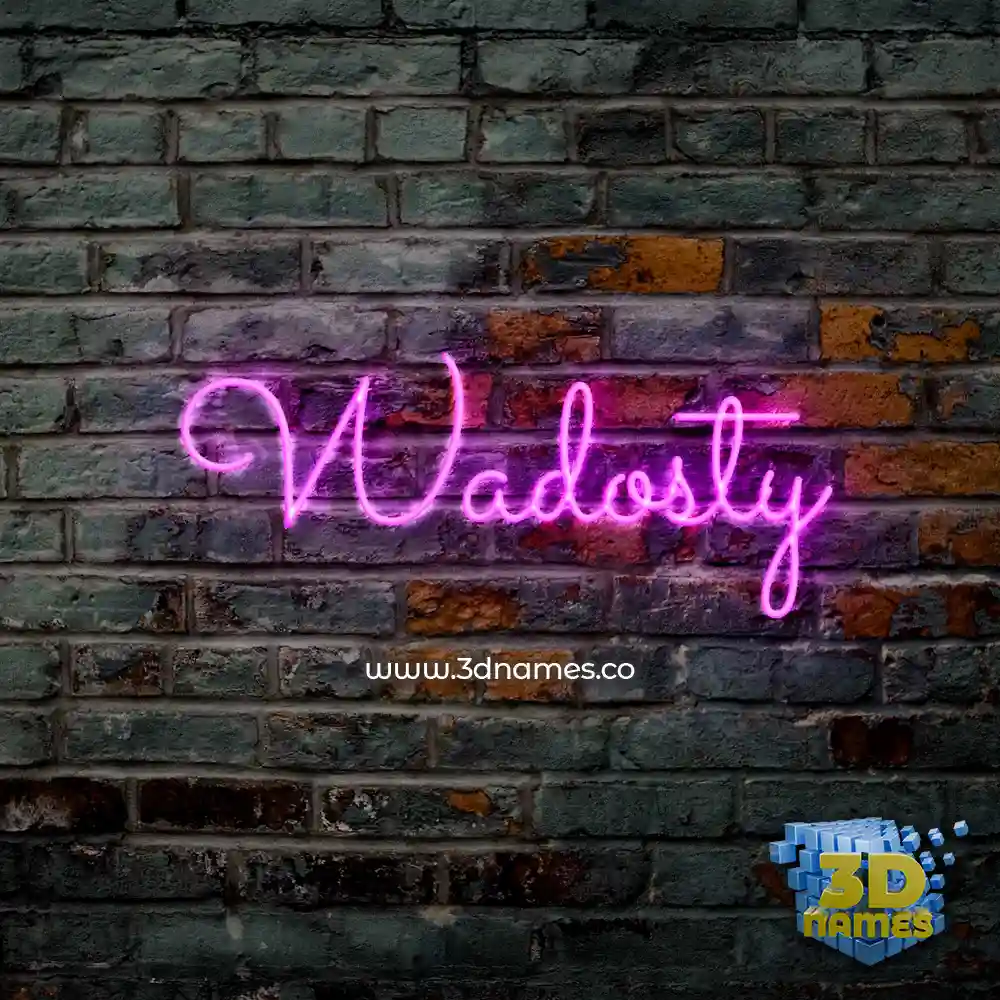 wadosty in Pink Neon style - 3D name wallpaper