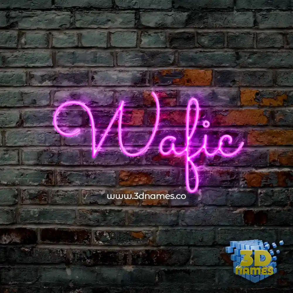 wafic in Pink Neon style - 3D name wallpaper