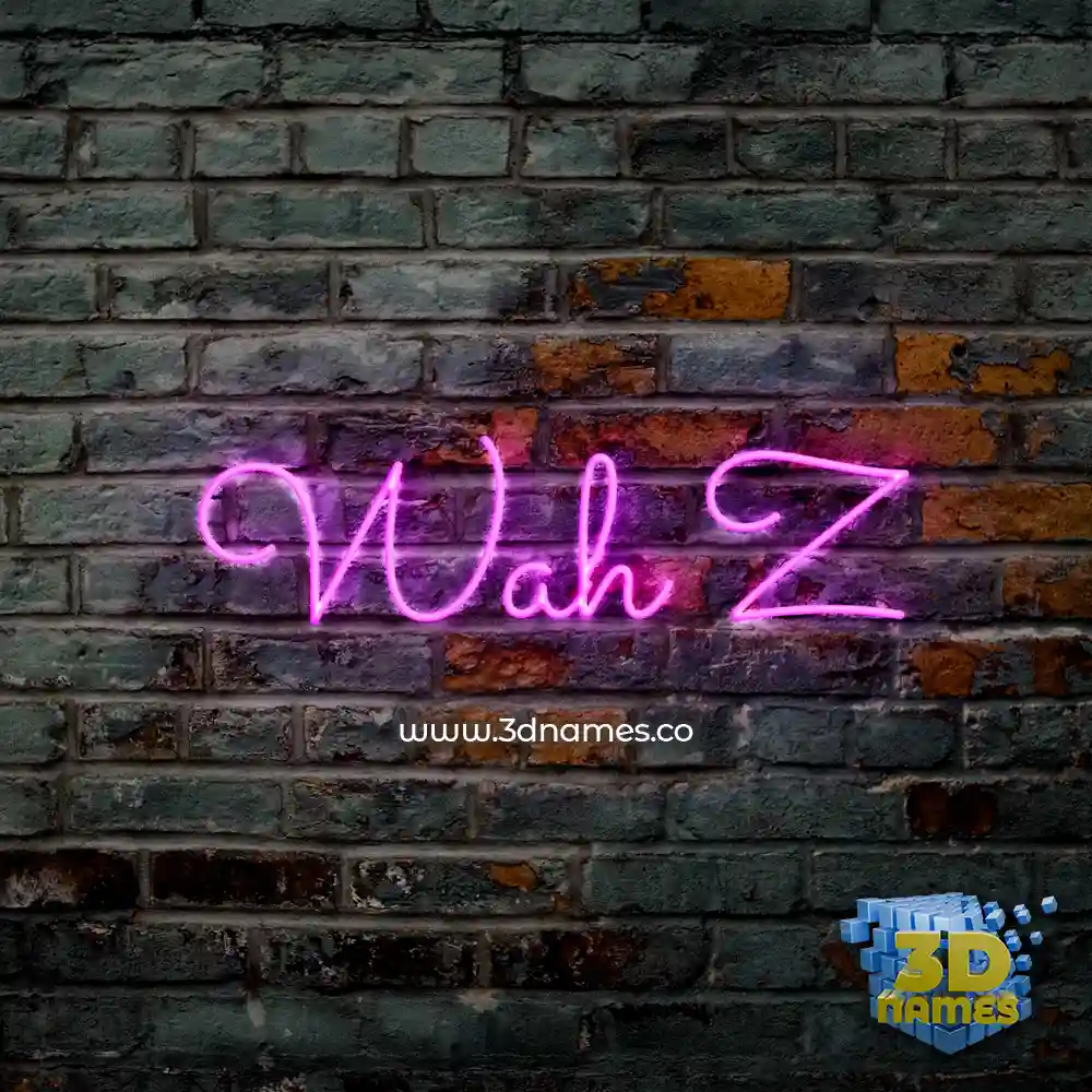 wah z in Pink Neon style - 3D name wallpaper