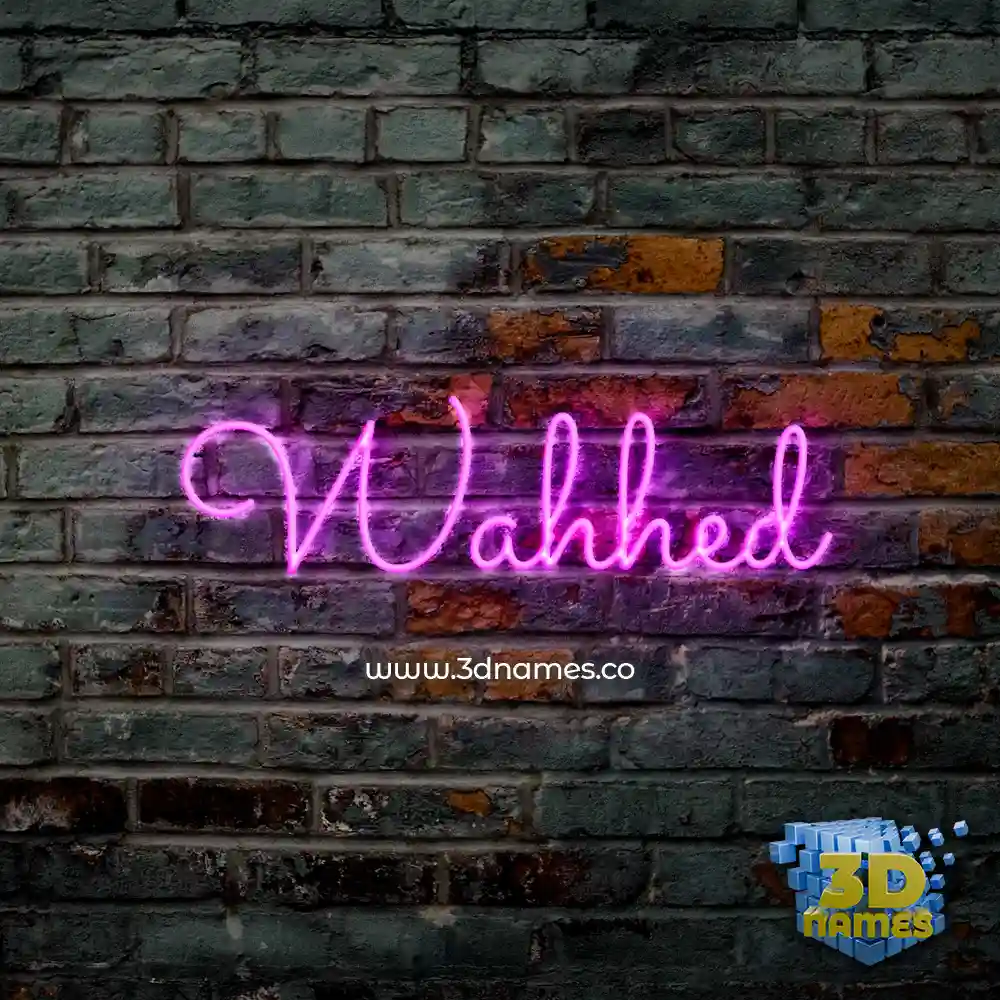 wahhed in Pink Neon style - 3D name wallpaper