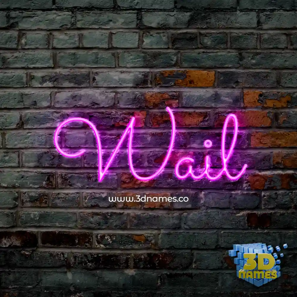 wail in Pink Neon style - 3D name wallpaper