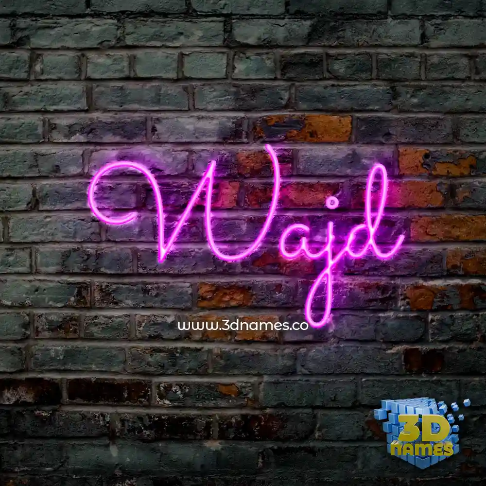 wajd in Pink Neon style - 3D name wallpaper