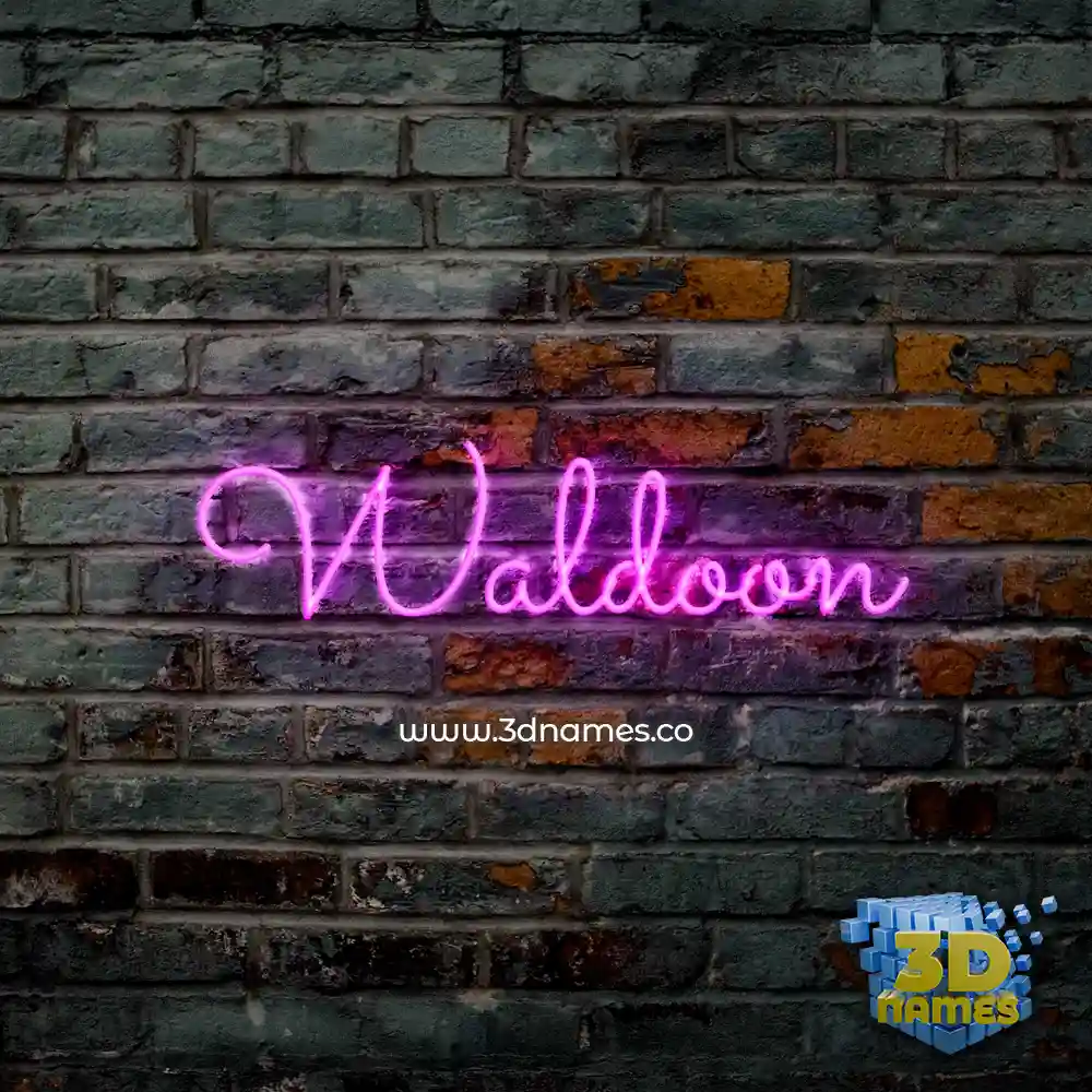 waldoon in Pink Neon style - 3D name wallpaper
