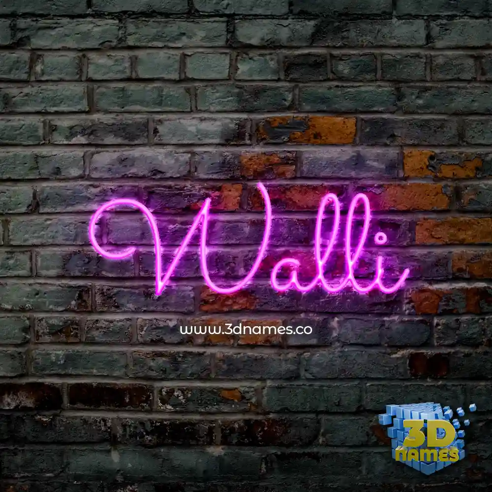 walli in Pink Neon style - 3D name wallpaper