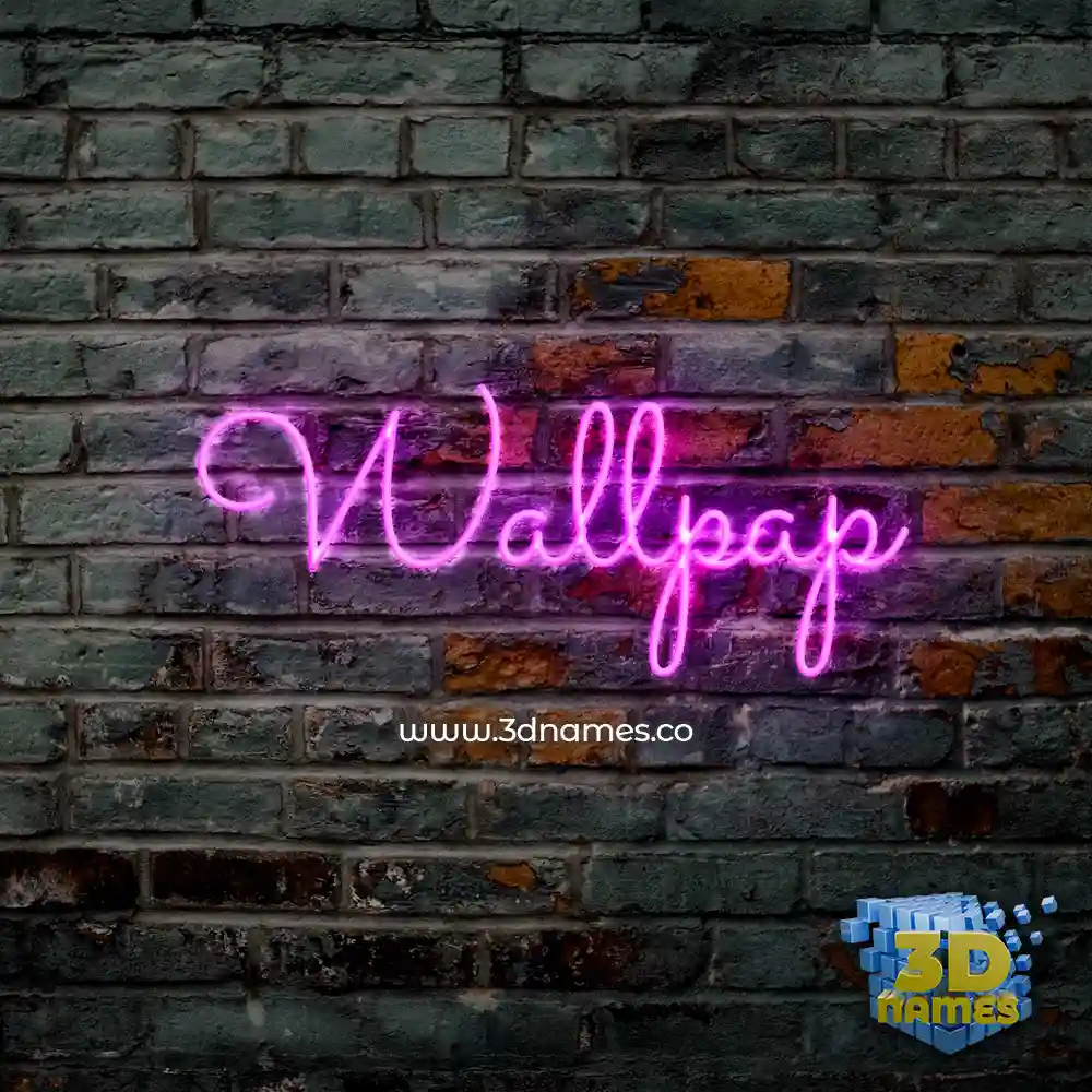 wallpap in Pink Neon style - 3D name wallpaper