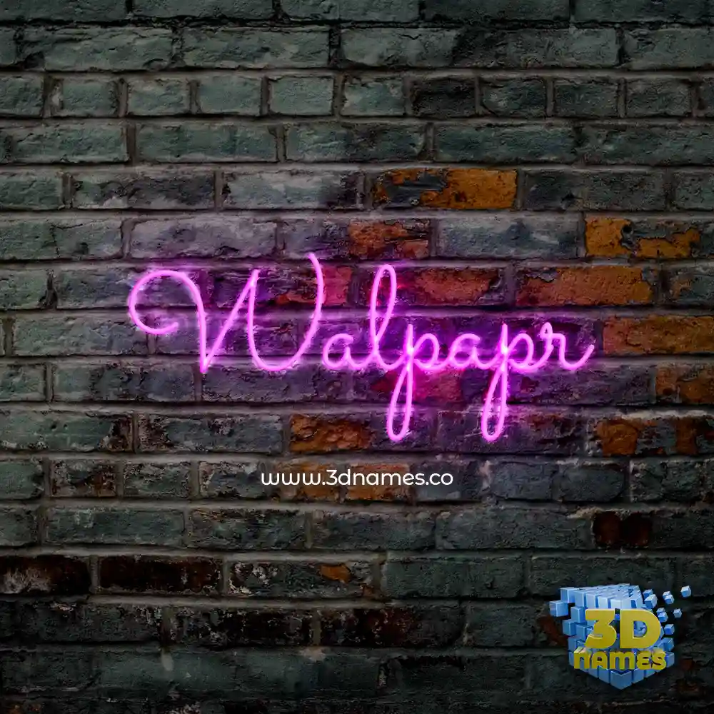 walpapr in Pink Neon style - 3D name wallpaper