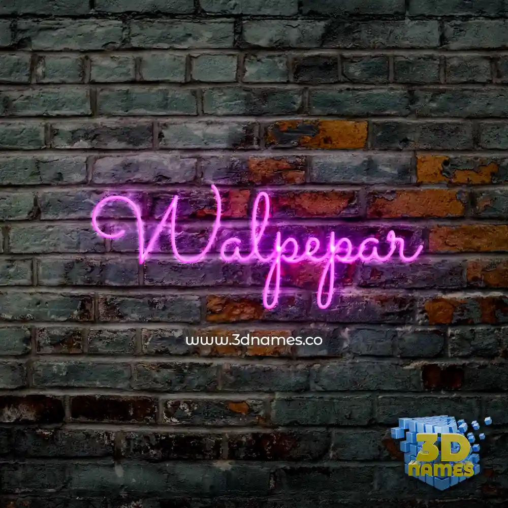 walpepar in Pink Neon style - 3D name wallpaper