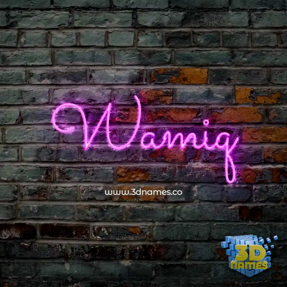 wamiq in Pink Neon style - 3D name wallpaper