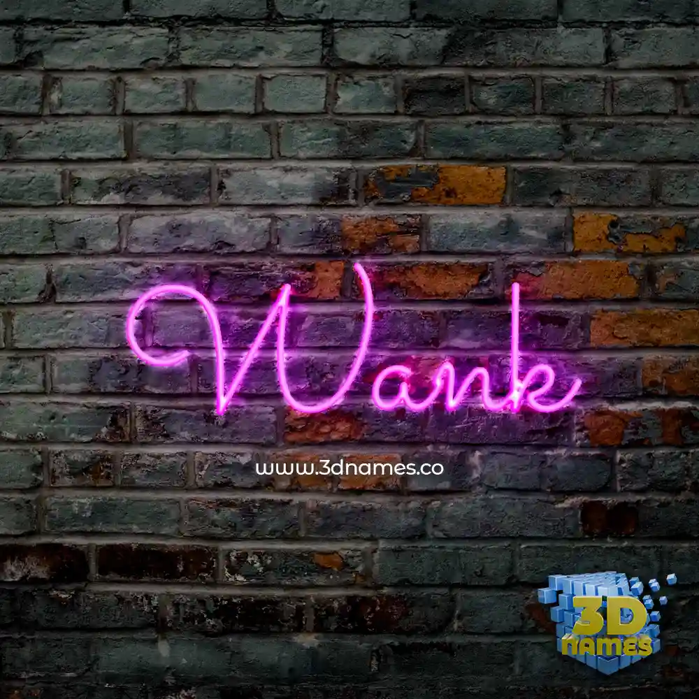 wank in Pink Neon style - 3D name wallpaper
