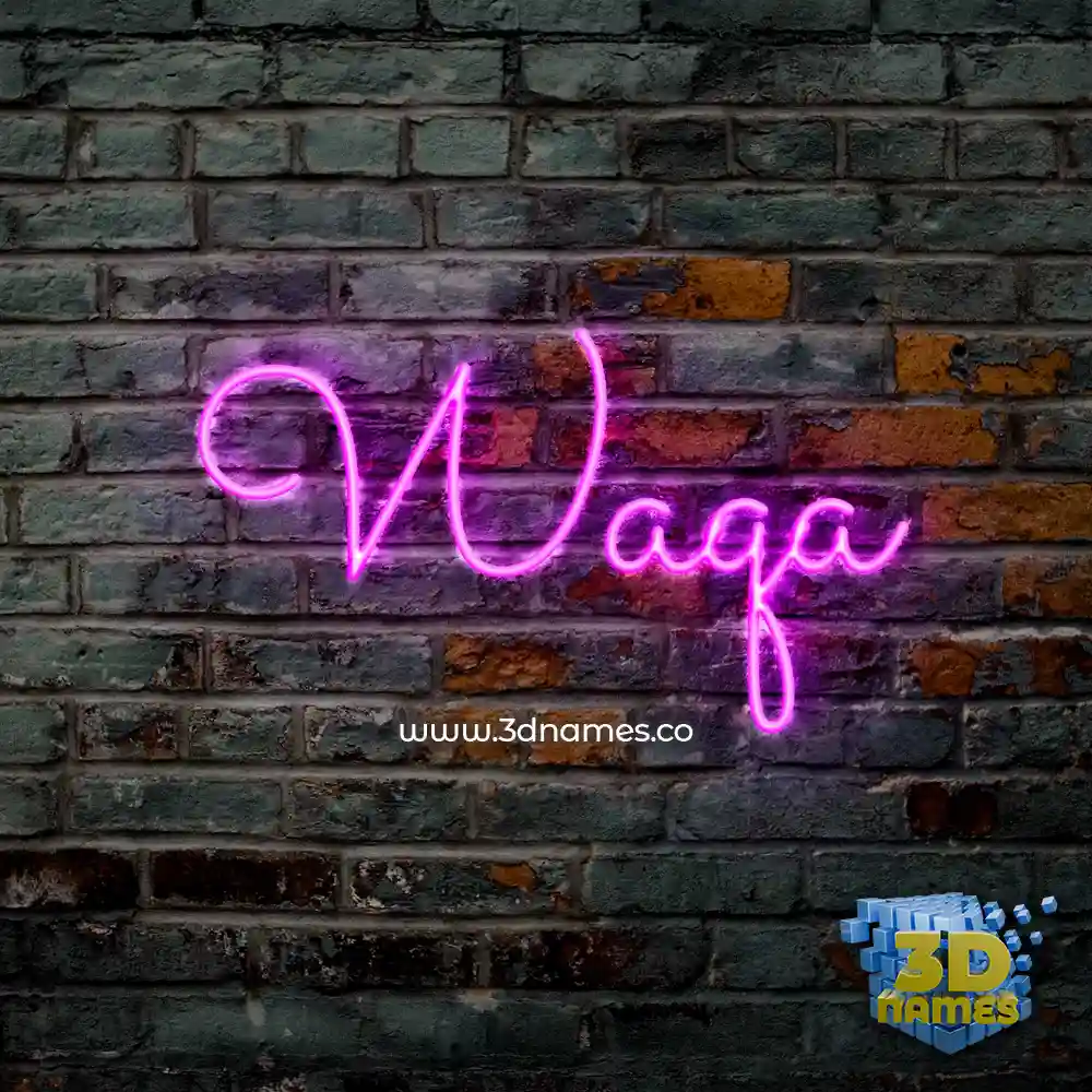 waqa in Pink Neon style - 3D name wallpaper