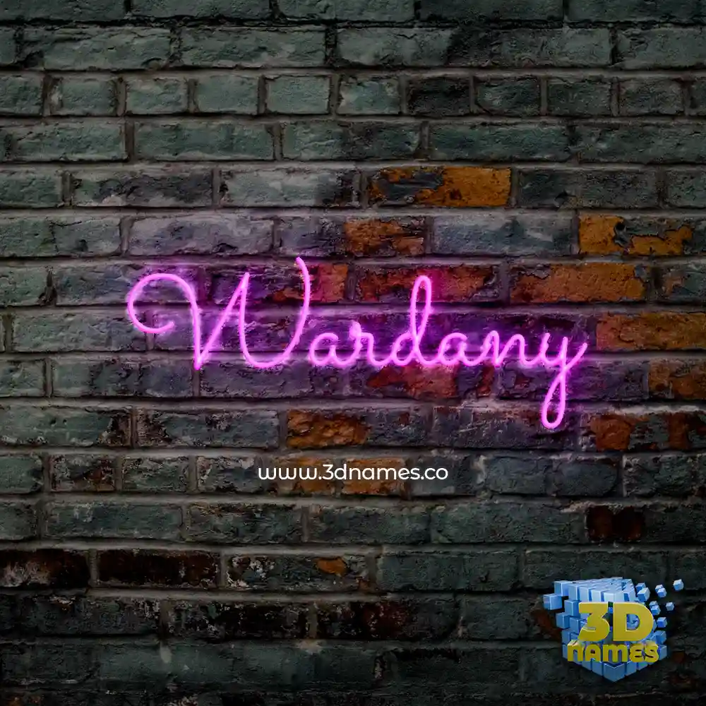 wardany in Pink Neon style - 3D name wallpaper