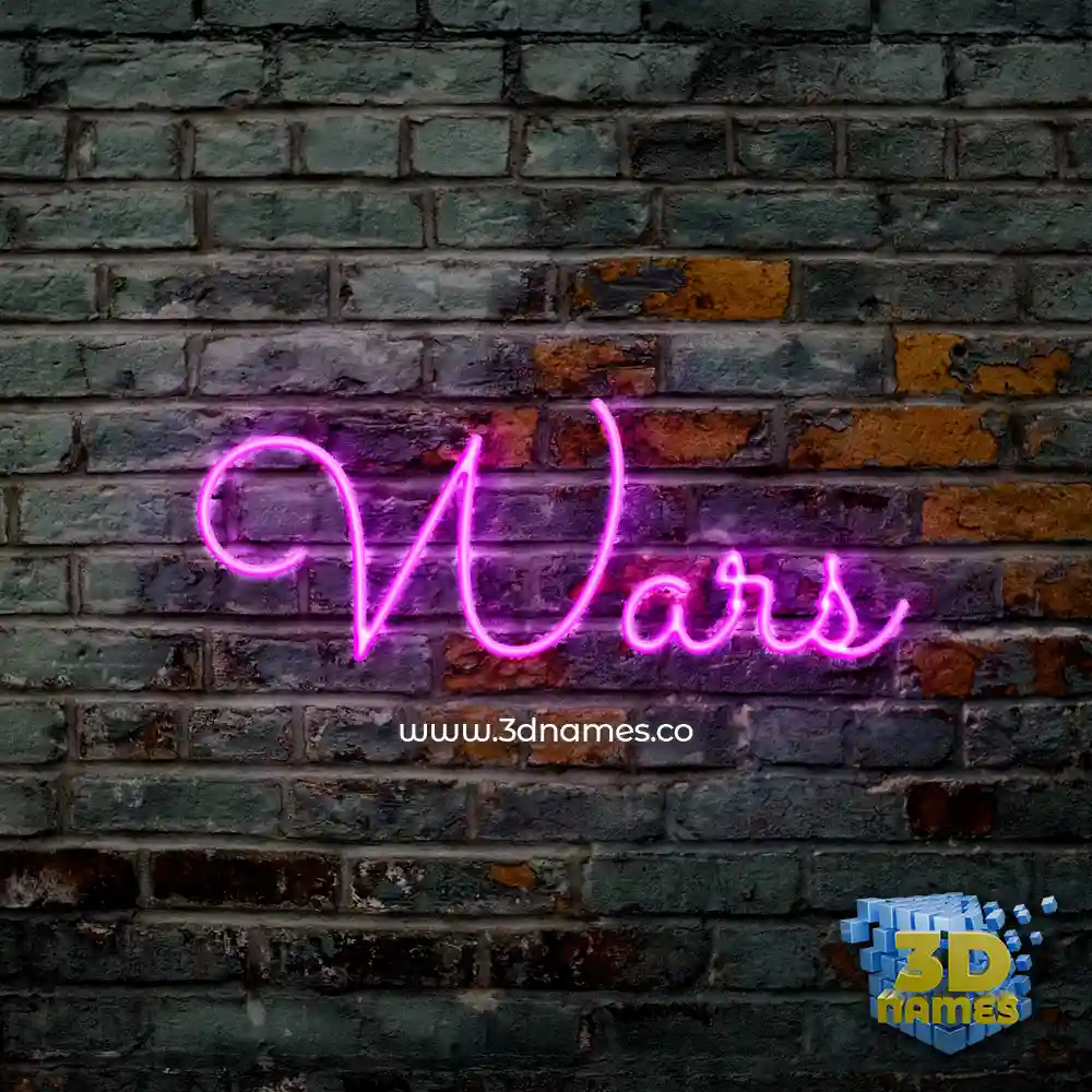 wars in Pink Neon style - 3D name wallpaper