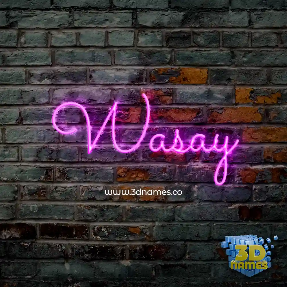 wasay in Pink Neon style - 3D name wallpaper