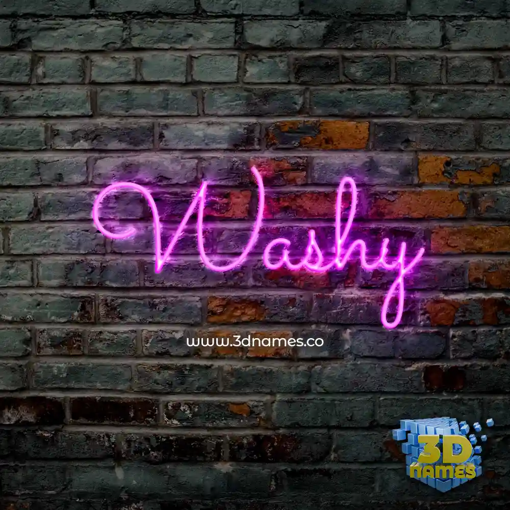 washy in Pink Neon style - 3D name wallpaper