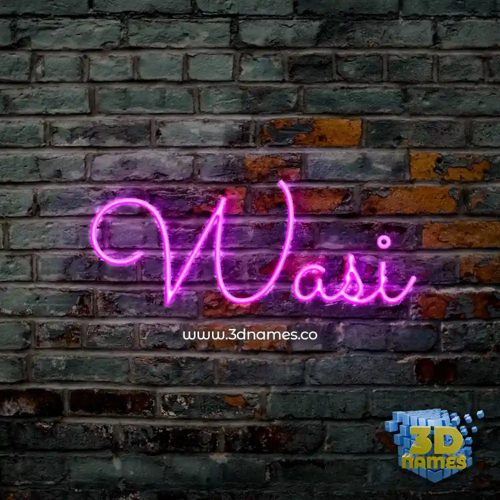 wasi in Pink Neon style - 3D name wallpaper