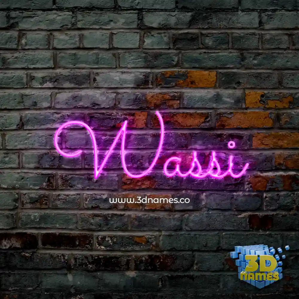 wassi in Pink Neon style - 3D name wallpaper