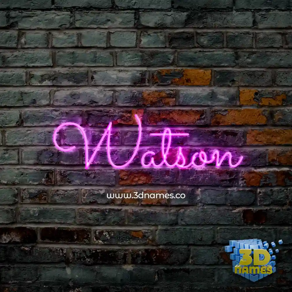 watson in Pink Neon style - 3D name wallpaper