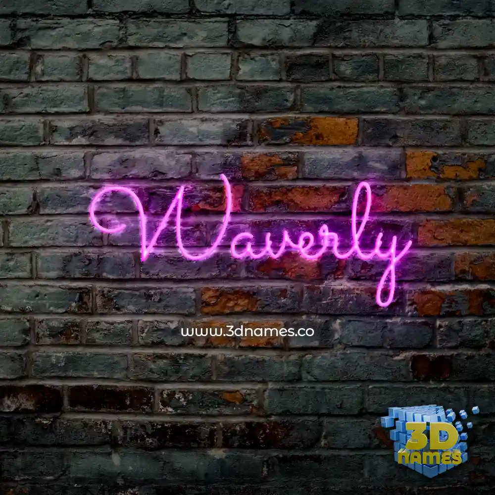 waverly in Pink Neon style - 3D name wallpaper