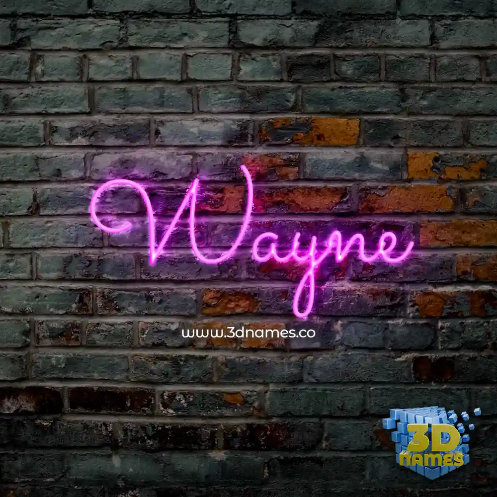 wayne in Pink Neon style - 3D name wallpaper
